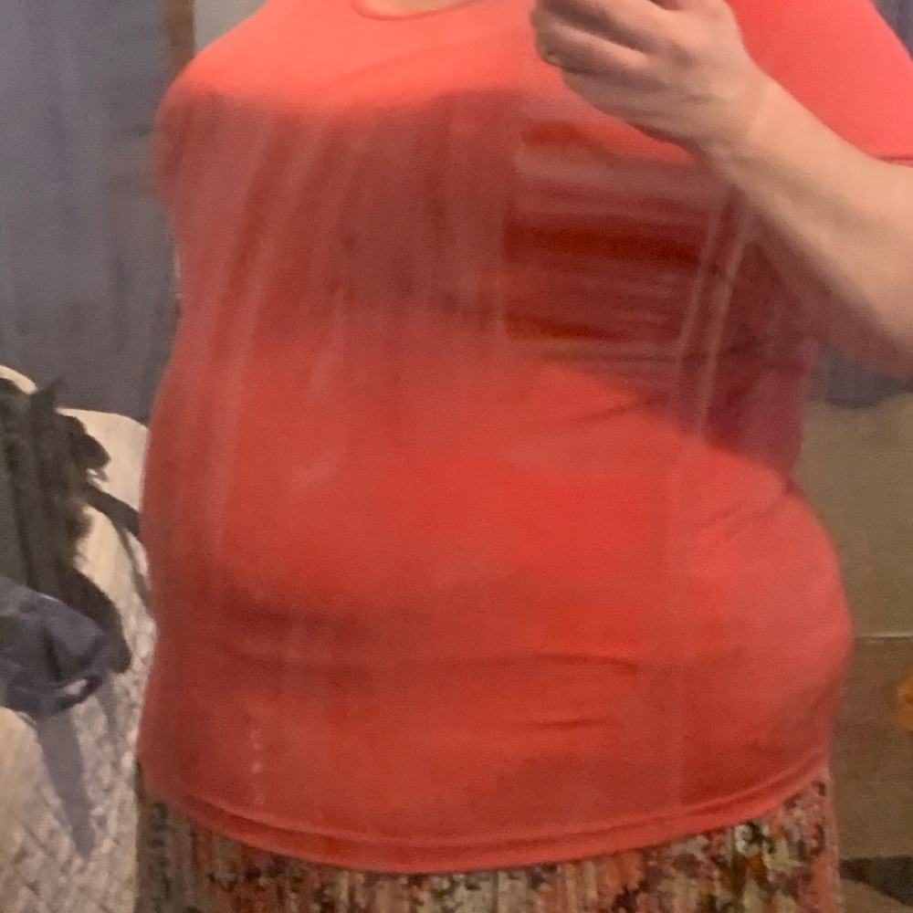 Coral pink color blouse very soft and stretchy